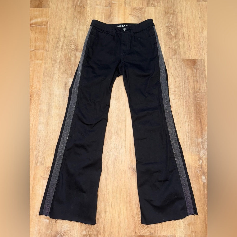 Ariat black slim trouser with chain stripe